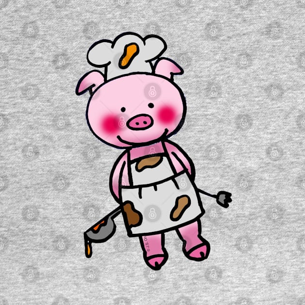 piggy chef cartoon by cartoonygifts